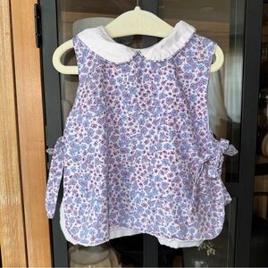 Smockingbird floral peter pan collar top dress tie bib bows toddler girl